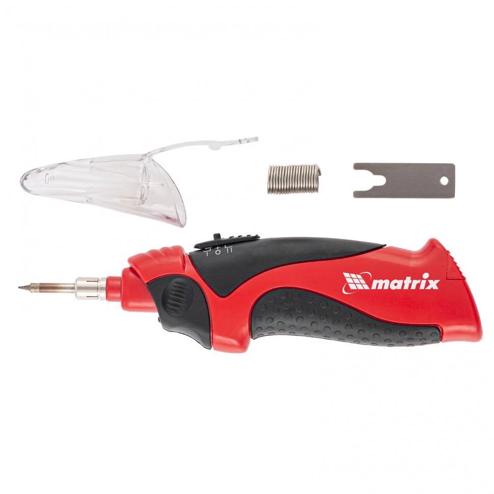 Паяльник беспроводной 4.5 В, 8 Вт, 350°С, припой 10 г, подставка, работа от элементов питания 3хАА M