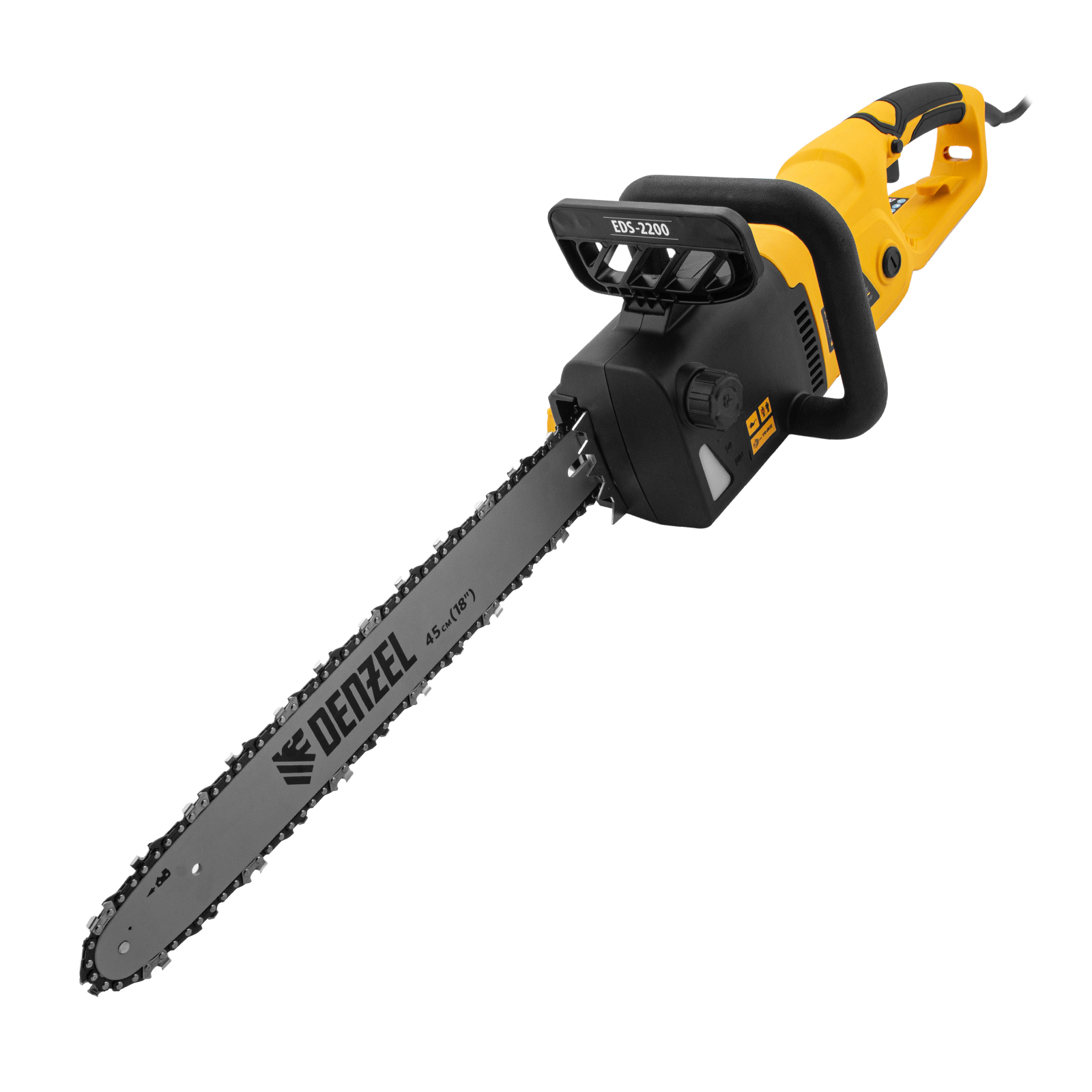 Пила цепная электрическая EDS-2200, 2.2 кВт,продольная, шина 45 см, шаг 3/8, паз 1.3 мм, 62 звена De